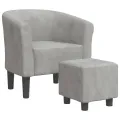Fauteuil cabriolet avec repose-pied gris clair velours