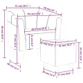 Fauteuil cabriolet avec repose-pied rose velours