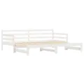 Lit de jour avec lit gigogne blanc 90x190 cm bois de pin massif