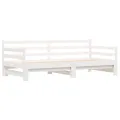 Lit de jour avec lit gigogne blanc 90x190 cm bois de pin massif