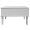 Table basse SENJA aspect rotin blanc 100x55x33 cm bois massif