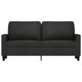 Canapé à 2 places Noir 140 cm Tissu