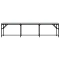 Banc à manger gris clair 186x32x45 cm acier et tissu