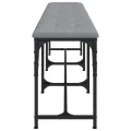 Banc à manger gris clair 186x32x45 cm acier et tissu