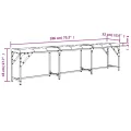 Banc à manger gris clair 186x32x45 cm acier et tissu
