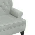 Banc avec dossier gris clair 119,5x64,5x75 cm velours