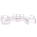 Ensemble de canapés 3 pcs avec coussins Rouge bordeaux Tissu