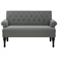 Banc avec dossier gris foncé 120x62x75,5 cm tissu