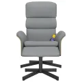 Fauteuil inclinable de massage et repose-pied gris clair tissu