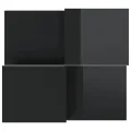 Tables basses 2 pcs noir brillant bois d'ingénierie