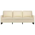 Canapé à 3 places Crème 180 cm Tissu