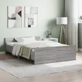 Cadre de lit tête de lit et pied de lit sonoma gris 120x190 cm