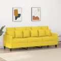 Canapé à 3 places Jaune clair 180 cm Tissu
