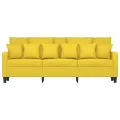 Canapé à 3 places Jaune clair 180 cm Tissu