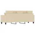 Canapé à 3 places Crème 180 cm Tissu