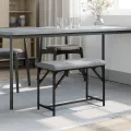 Banc à manger gris clair 62x32x45 cm acier et tissu