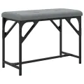 Banc à manger gris clair 62x32x45 cm acier et tissu