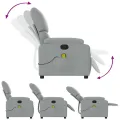 Fauteuil de massage inclinable Gris clair Tissu