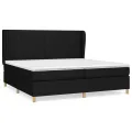 cadre de lit avec matelas Noir 200x200 cm Tissu