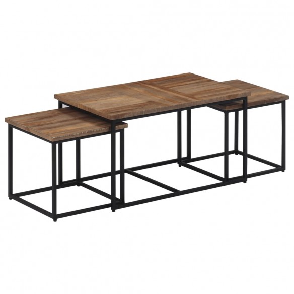 Tables basses gigognes 3 pcs bois massif de teck