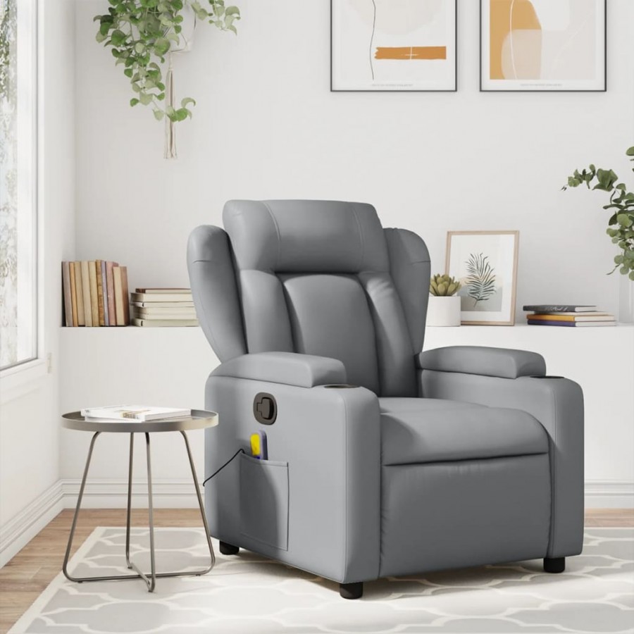 Fauteuil inclinable Gris Similicuir