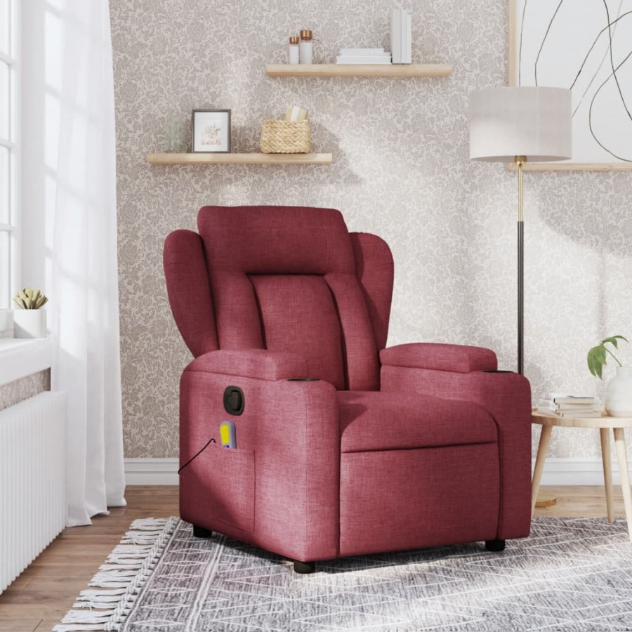 Fauteuil de massage inclinable Rouge bordeaux Tissu