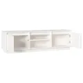 Meuble TV Blanc 140x35x40 cm Bois de pin massif
