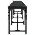 Banc à manger noir 248x32x45 cm acier et similicuir