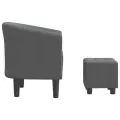 Fauteuil cabriolet avec repose-pied gris foncé tissu