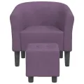 Fauteuil cabriolet avec repose-pied violet tissu