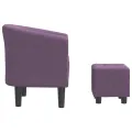 Fauteuil cabriolet avec repose-pied violet tissu