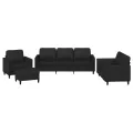 Ensemble de canapés 4 pcs avec coussins Noir Similicuir