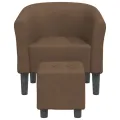 Fauteuil cabriolet avec repose-pied marron tissu