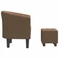 Fauteuil cabriolet avec repose-pied marron tissu
