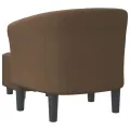 Fauteuil cabriolet avec repose-pied marron tissu