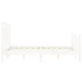 Cadre de lit avec tête de lit blanc double bois massif