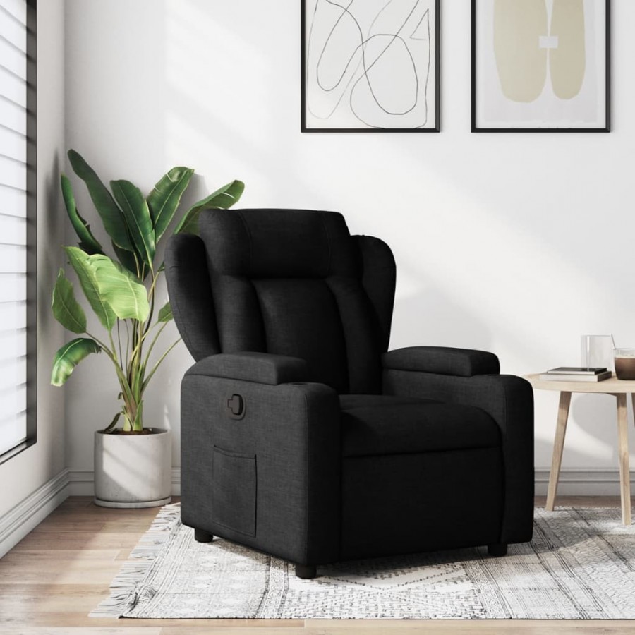 Fauteuil inclinable Noir Tissu