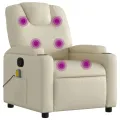Fauteuil inclinable de massage Crème Similicuir