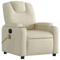Fauteuil inclinable de massage Crème Similicuir