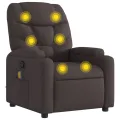 Fauteuil de massage inclinable Marron foncé Tissu