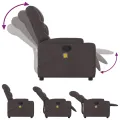 Fauteuil de massage inclinable Marron foncé Tissu