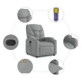 Fauteuil de massage inclinable Gris clair Tissu