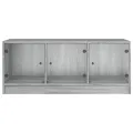 Table basse avec portes en verre sonoma gris 102x50x42 cm