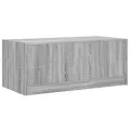 Table basse avec portes en verre sonoma gris 102x50x42 cm