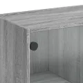 Table basse avec portes en verre sonoma gris 102x50x42 cm