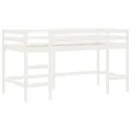Lit mezzanine enfants et rideaux bleu 90x200cm bois pin massif