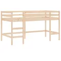 Lit mezzanine enfants et rideaux bleu 80x200cm bois pin massif
