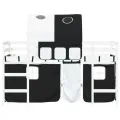 Lit mezzanine enfants et tunnel blanc/noir 90x200 cm pin massif