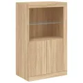 Armoire latérale avec lumières LED chêne sonoma