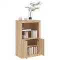 Armoire latérale avec lumières LED chêne sonoma